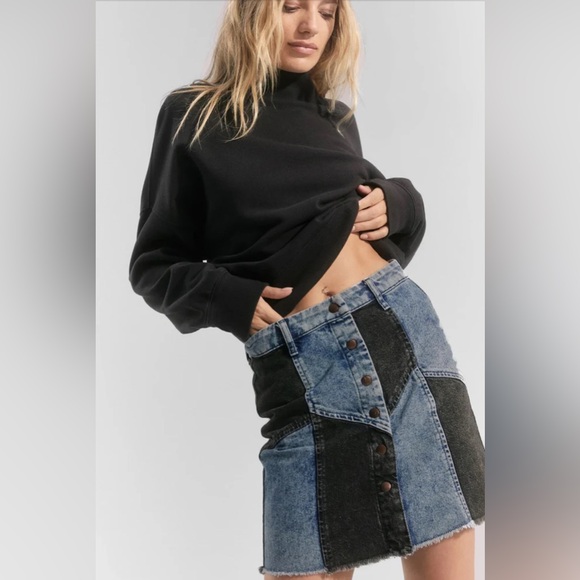 NWT Rails The Oakwood Acid Patchwork Denim Skirt, Size 29 - Picture 2 of 9